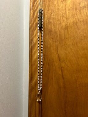 White Beaded Necklace with Crystal Pendant